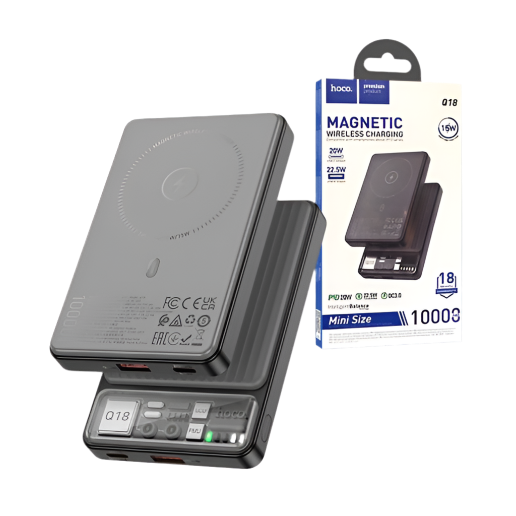 Carregador Portátil Magnético HOCO Q18 Tourer 22,5W 10000mAh Preto