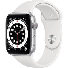 Apple Watch Series 6 (2020) GPS 44 mm - Alumínio Prateado - Bracelete desportiva Branco