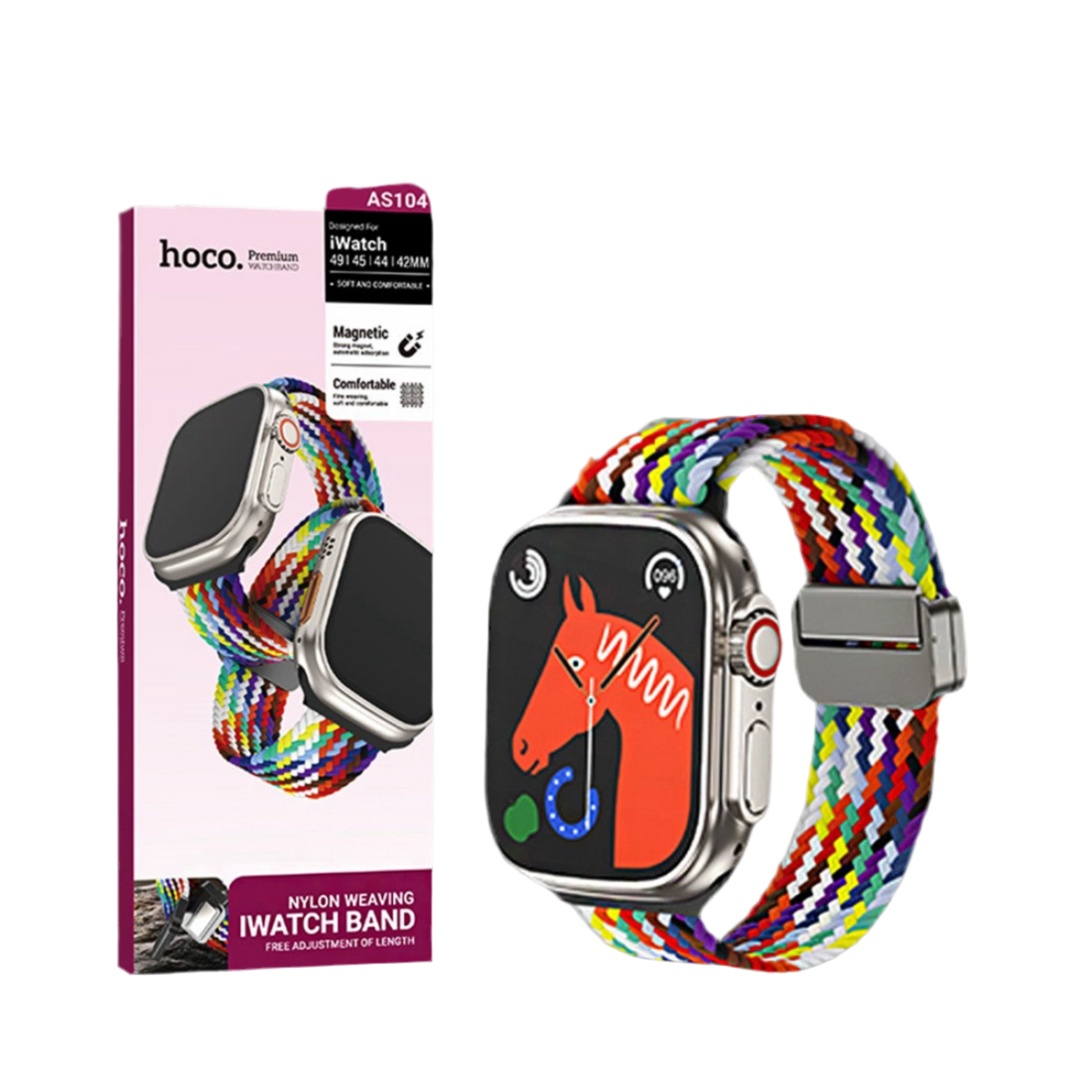 Pulseira de Nylon HOCO AS104 – Sete Cores para Apple Watch (42/44/45/49 mm)