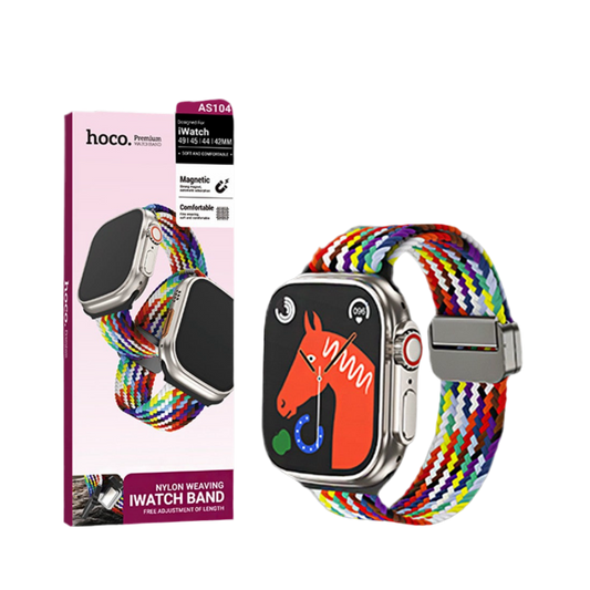Pulseira de Nylon HOCO AS104 – Sete Cores para Apple Watch (42/44/45/49 mm)