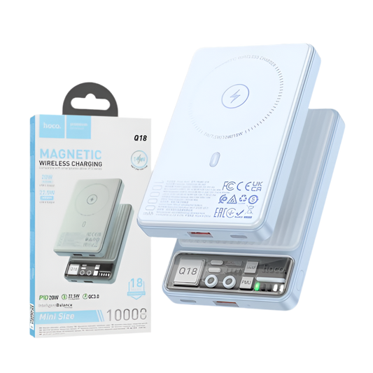 Carregador Portátil Magnético HOCO Q18 Tourer 22,5W 10000mAh Azul
