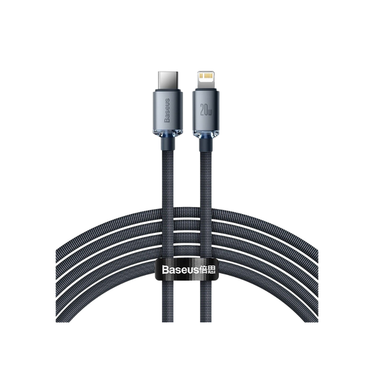 Baseus Cabo Crystal Shine Series Fast Charging Data Type-C To Ip 20W 2M Preto
