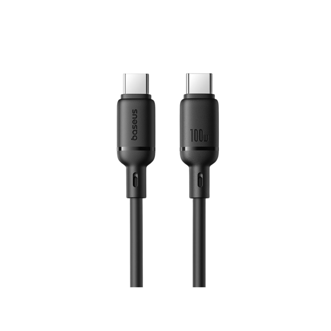 Baseus Cabo Silky Series Fast Charging Type-C To Type-C 100W 2M Cluster Preto