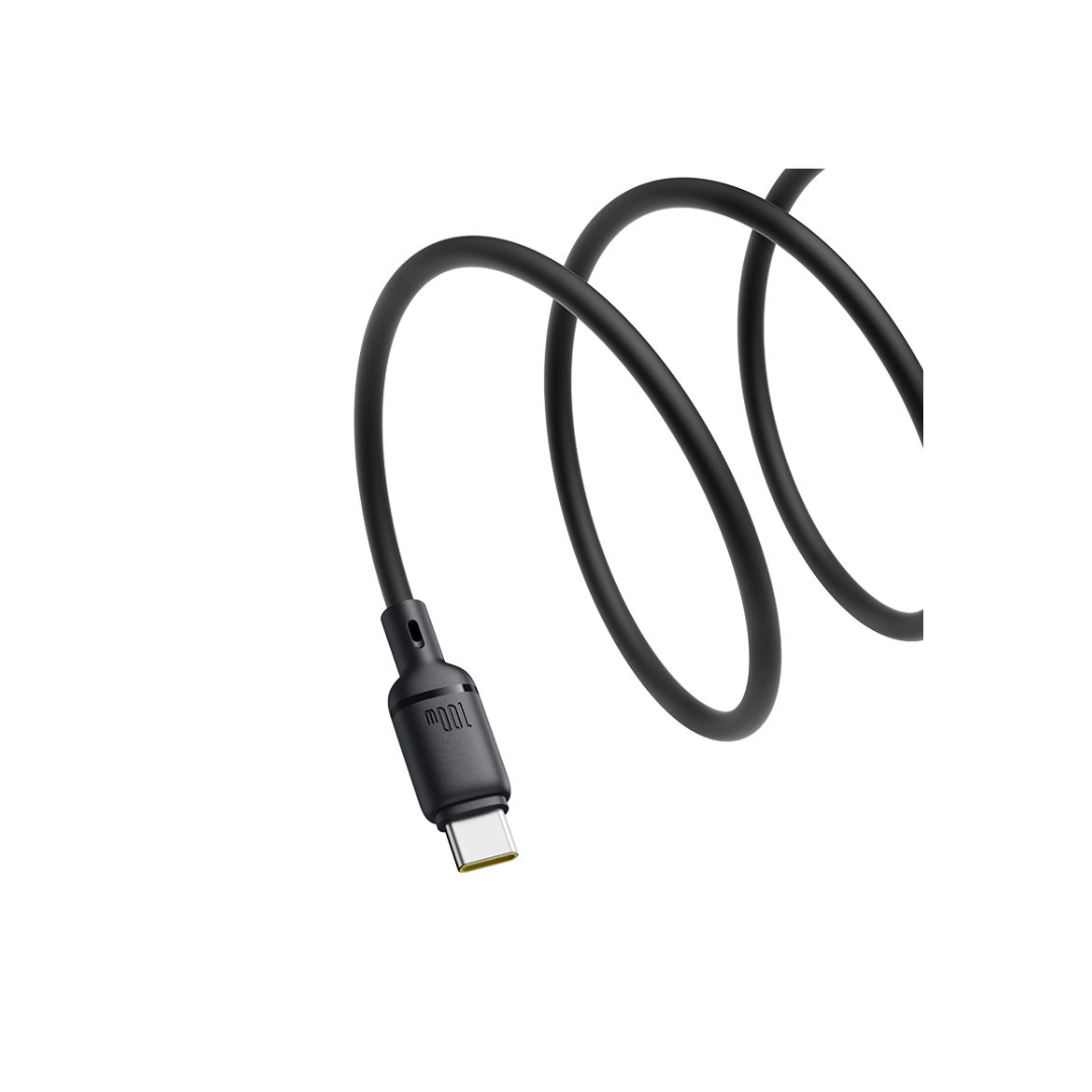 Baseus Cabo Silky Series Fast Charging Type-C To Type-C 100W 1M Cluster Preto