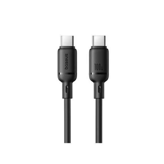 Baseus Cabo Silky Series Fast Charging Type-C To Type-C 100W 1M Cluster Preto