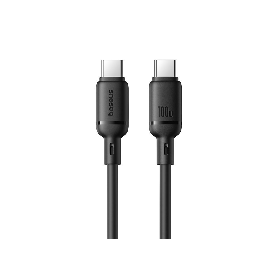 Baseus Cabo Silky Series Fast Charging Type-C To Type-C 100W 1M Cluster Preto