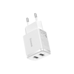 Baseus Carregador Compacto 2U 10.5W Eu Branco