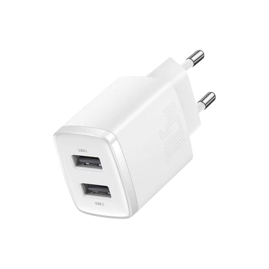 Baseus Carregador Compacto 2U 10.5W Eu Branco