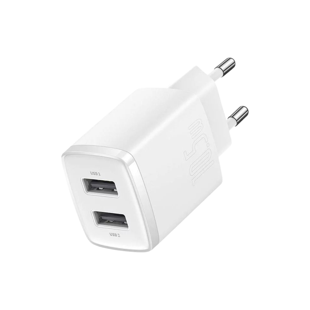 Baseus Carregador Compacto 2U 10.5W Eu Branco