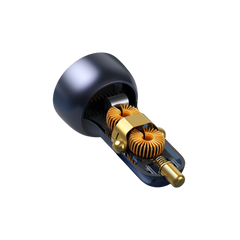 Baseus Carregador Isqueiro Particular Display Digital Qc+Pps Dual 65W Cinza Escuro