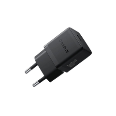 Baseus Carregador Palm Fast Charger 1C 30W Eu Cluster Black (With Baseus Mini White Cable Type-C)