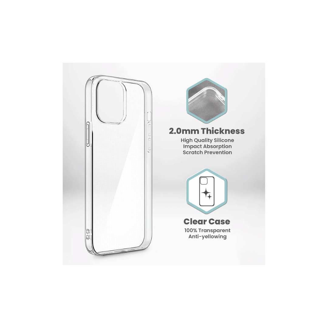 Capa de Silicone para iPhone 15 Pro Transparente Extra Grossa 2.0mm